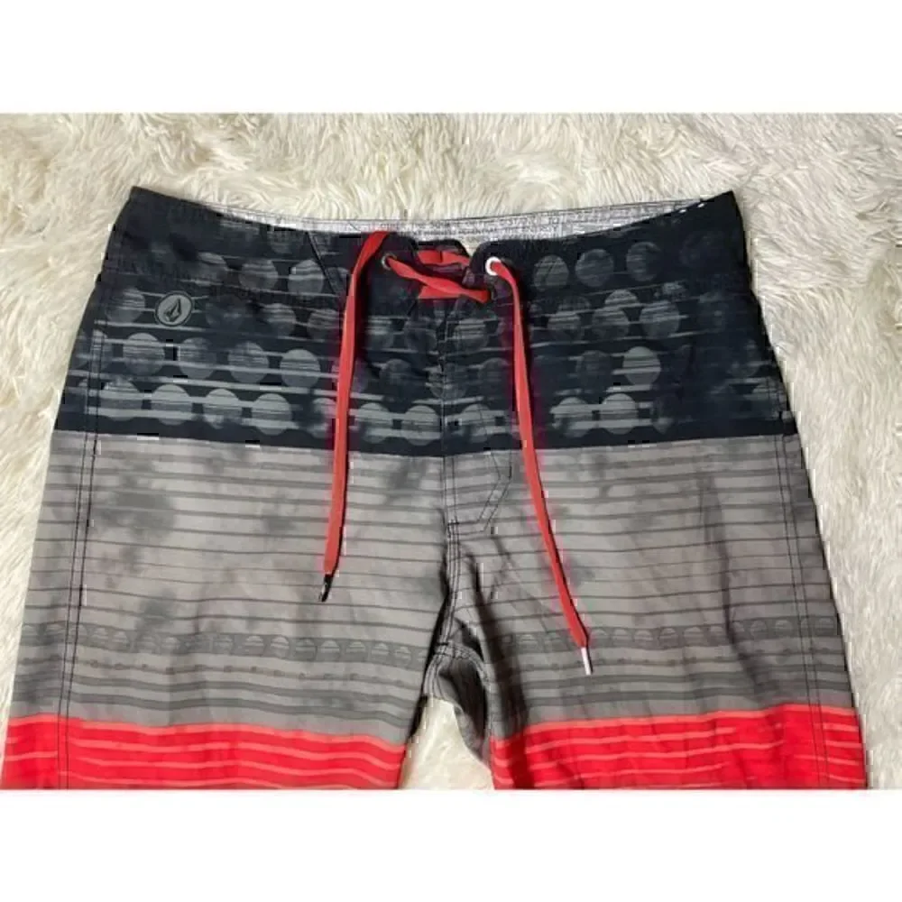 Men’s Gray & Orange Volcom Swim Shorts Size 31